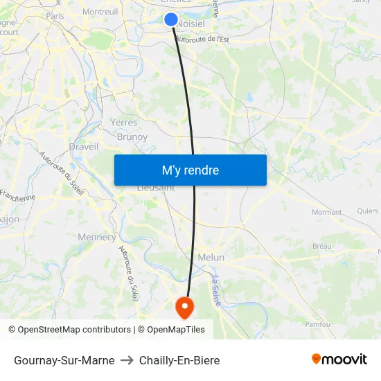 Gournay-Sur-Marne to Chailly-En-Biere map