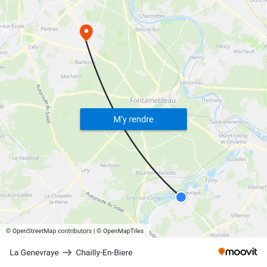 La Genevraye to Chailly-En-Biere map