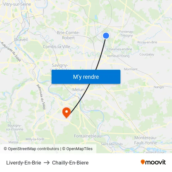 Liverdy-En-Brie to Chailly-En-Biere map