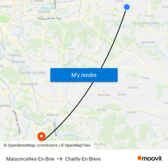 Maisoncelles-En-Brie to Chailly-En-Biere map
