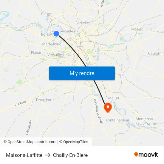 Maisons-Laffitte to Chailly-En-Biere map