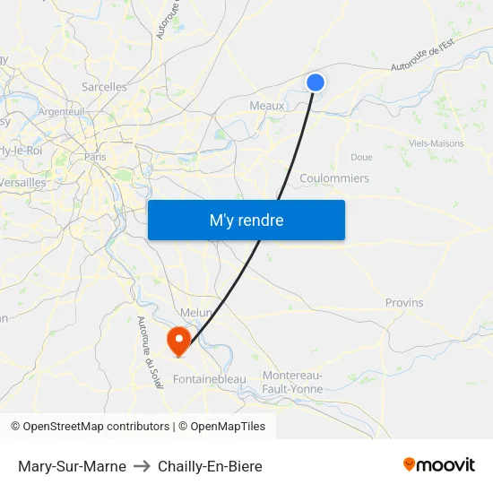 Mary-Sur-Marne to Chailly-En-Biere map