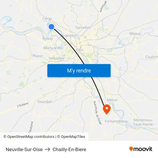 Neuville-Sur-Oise to Chailly-En-Biere map