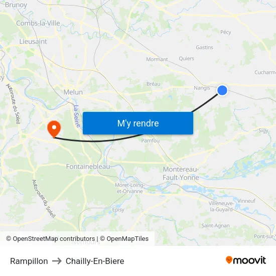 Rampillon to Chailly-En-Biere map