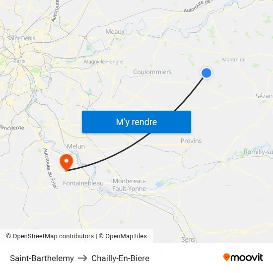 Saint-Barthelemy to Chailly-En-Biere map
