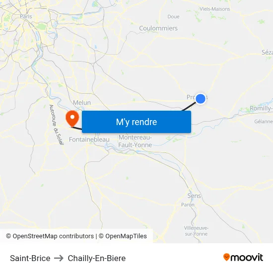 Saint-Brice to Chailly-En-Biere map