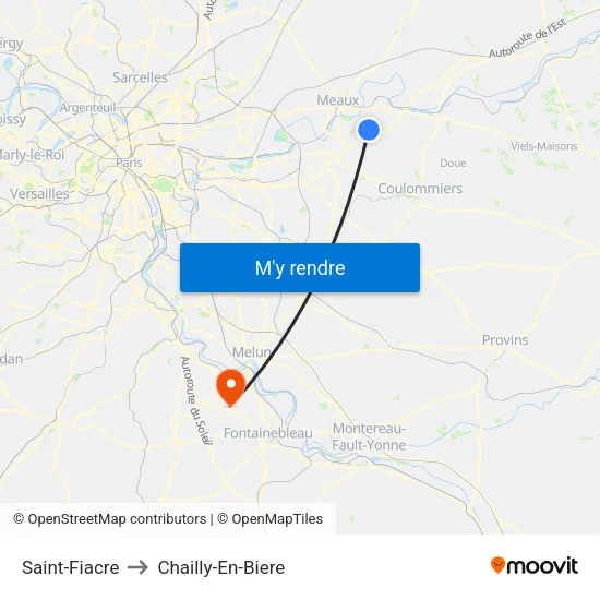 Saint-Fiacre to Chailly-En-Biere map
