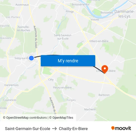 Saint-Germain-Sur-Ecole to Chailly-En-Biere map