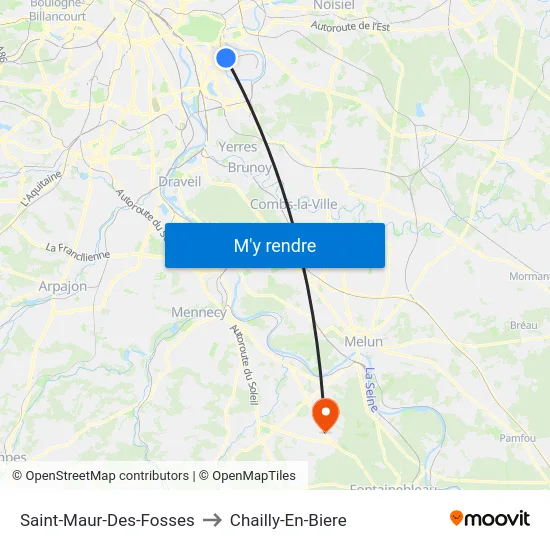 Saint-Maur-Des-Fosses to Chailly-En-Biere map