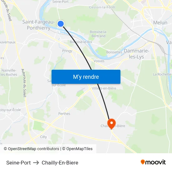 Seine-Port to Chailly-En-Biere map