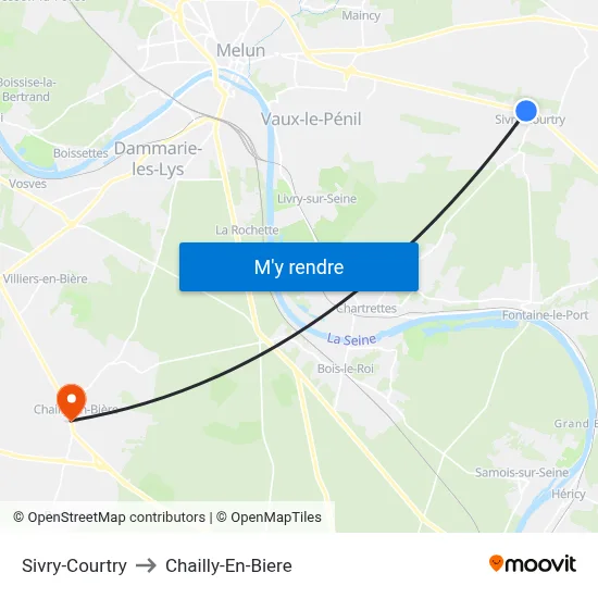 Sivry-Courtry to Chailly-En-Biere map