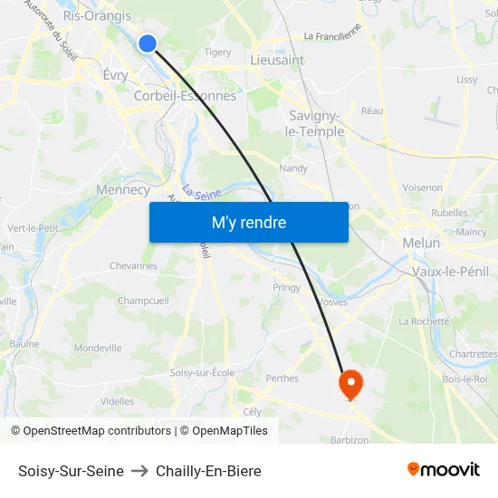 Soisy-Sur-Seine to Chailly-En-Biere map