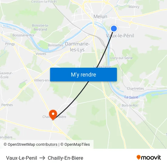 Vaux-Le-Penil to Chailly-En-Biere map