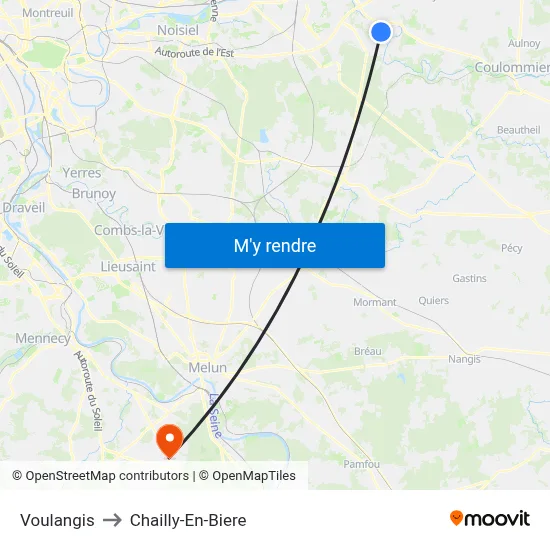 Voulangis to Chailly-En-Biere map