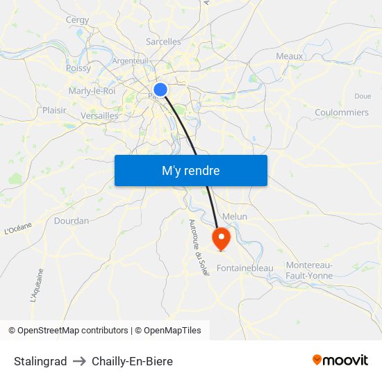 Stalingrad to Chailly-En-Biere map