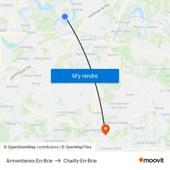 Armentieres-En-Brie to Chailly-En-Brie map