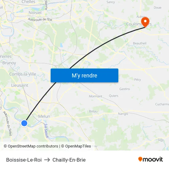 Boissise-Le-Roi to Chailly-En-Brie map