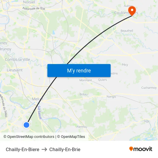 Chailly-En-Biere to Chailly-En-Brie map