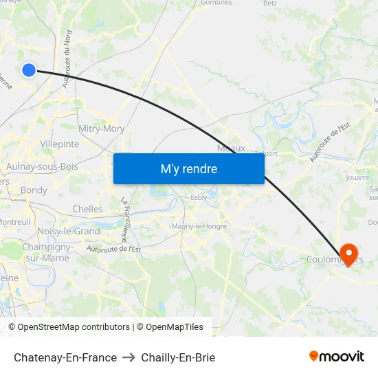 Chatenay-En-France to Chailly-En-Brie map