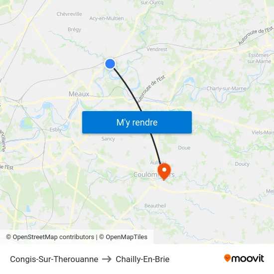 Congis-Sur-Therouanne to Chailly-En-Brie map