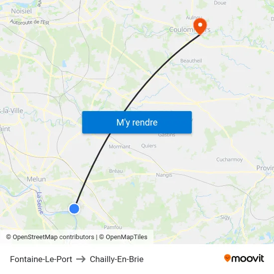 Fontaine-Le-Port to Chailly-En-Brie map