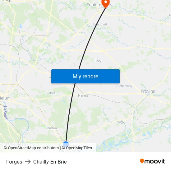 Forges to Chailly-En-Brie map