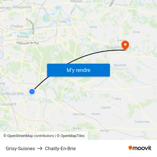 Grisy-Suisnes to Chailly-En-Brie map