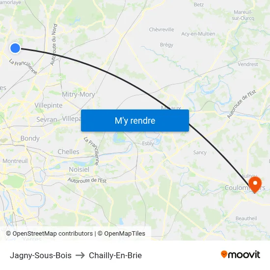 Jagny-Sous-Bois to Chailly-En-Brie map