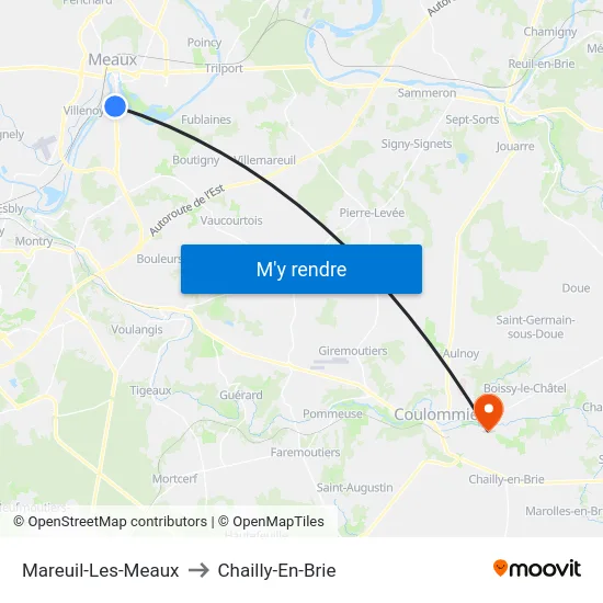 Mareuil-Les-Meaux to Chailly-En-Brie map