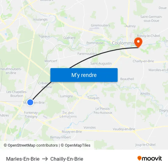 Marles-En-Brie to Chailly-En-Brie map