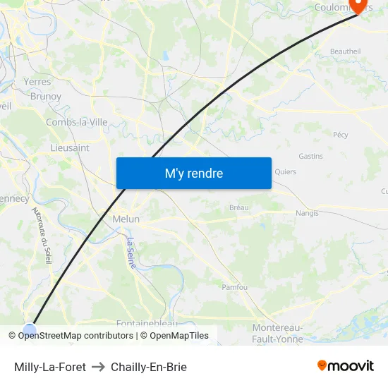 Milly-La-Foret to Chailly-En-Brie map