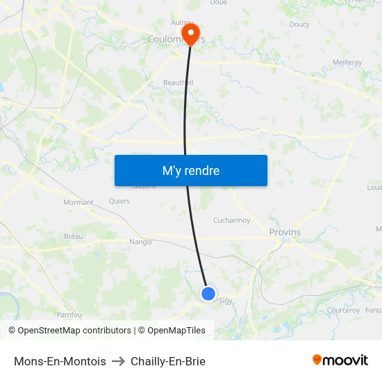 Mons-En-Montois to Chailly-En-Brie map
