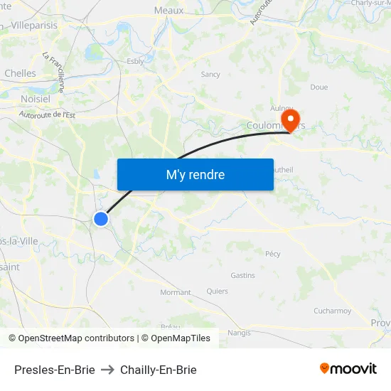 Presles-En-Brie to Chailly-En-Brie map