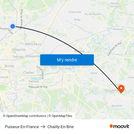 Puiseux-En-France to Chailly-En-Brie map