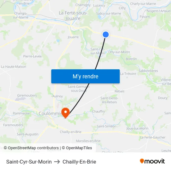 Saint-Cyr-Sur-Morin to Chailly-En-Brie map