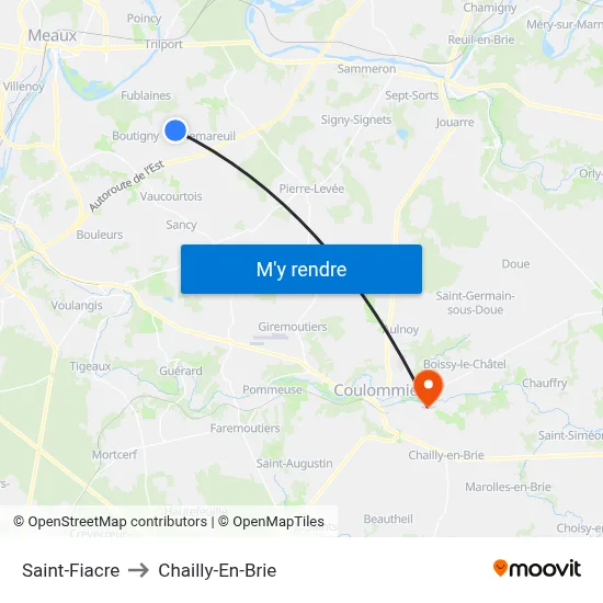 Saint-Fiacre to Chailly-En-Brie map