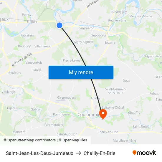 Saint-Jean-Les-Deux-Jumeaux to Chailly-En-Brie map