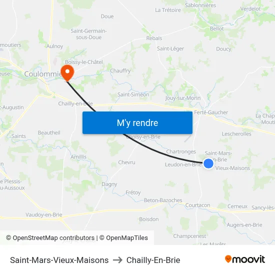 Saint-Mars-Vieux-Maisons to Chailly-En-Brie map