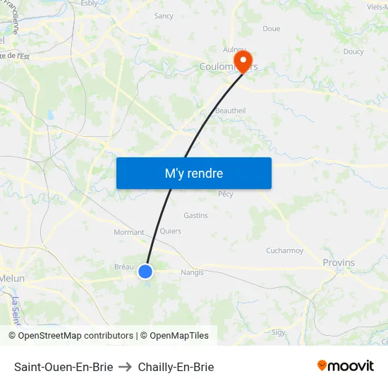 Saint-Ouen-En-Brie to Chailly-En-Brie map