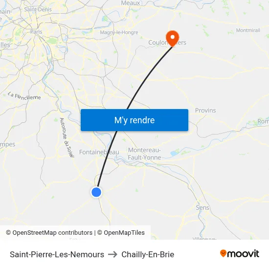 Saint-Pierre-Les-Nemours to Chailly-En-Brie map
