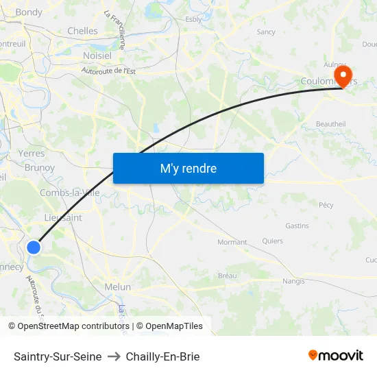 Saintry-Sur-Seine to Chailly-En-Brie map