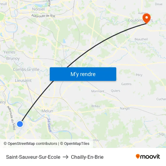 Saint-Sauveur-Sur-Ecole to Chailly-En-Brie map