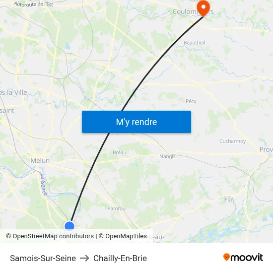 Samois-Sur-Seine to Chailly-En-Brie map