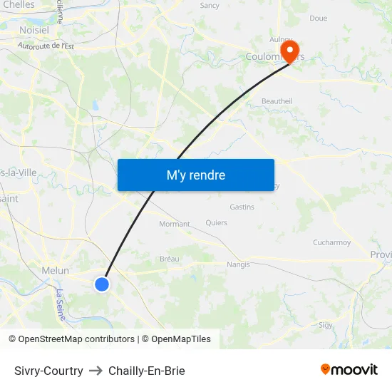 Sivry-Courtry to Chailly-En-Brie map