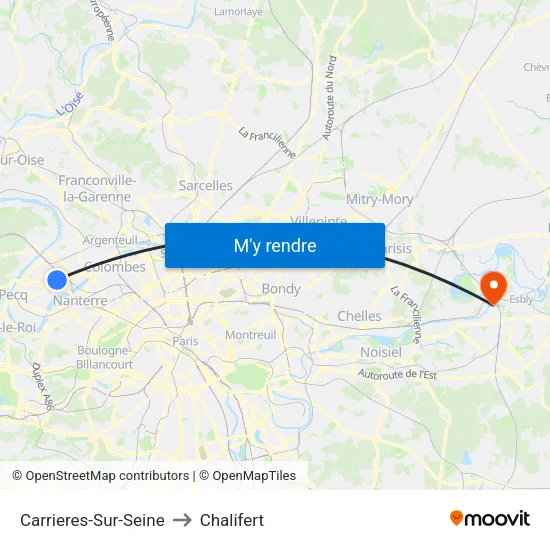 Carrieres-Sur-Seine to Chalifert map