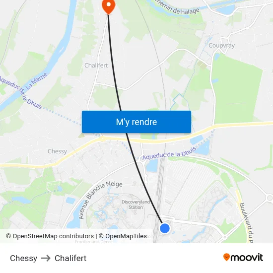Chessy to Chalifert map