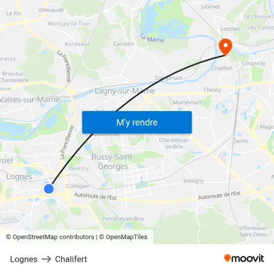 Lognes to Chalifert map