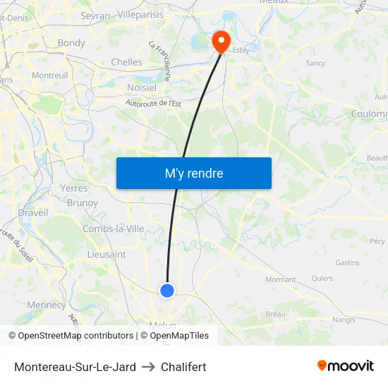 Montereau-Sur-Le-Jard to Chalifert map