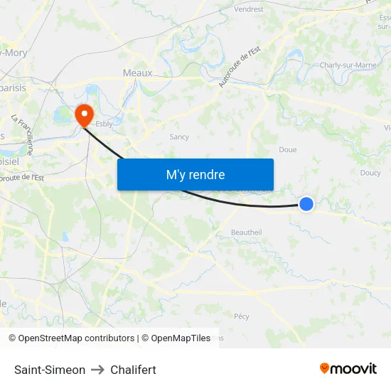 Saint-Simeon to Chalifert map