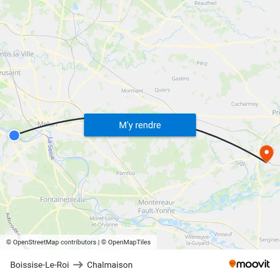 Boissise-Le-Roi to Chalmaison map